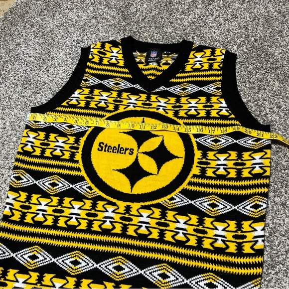 Pittsburgh Steelers Sweater Vest Mens Size M NFL Ugly Aztec Logo Christmas - Picture 4 of 8